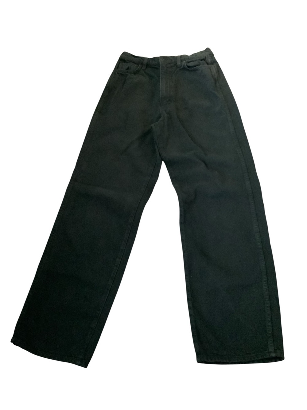 Ozma Kate Jeans Pants 29 In Black Cotton Bull Denim High Rise Straight Leg